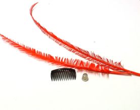 Long Cut Deep Orange Ostrich Feather